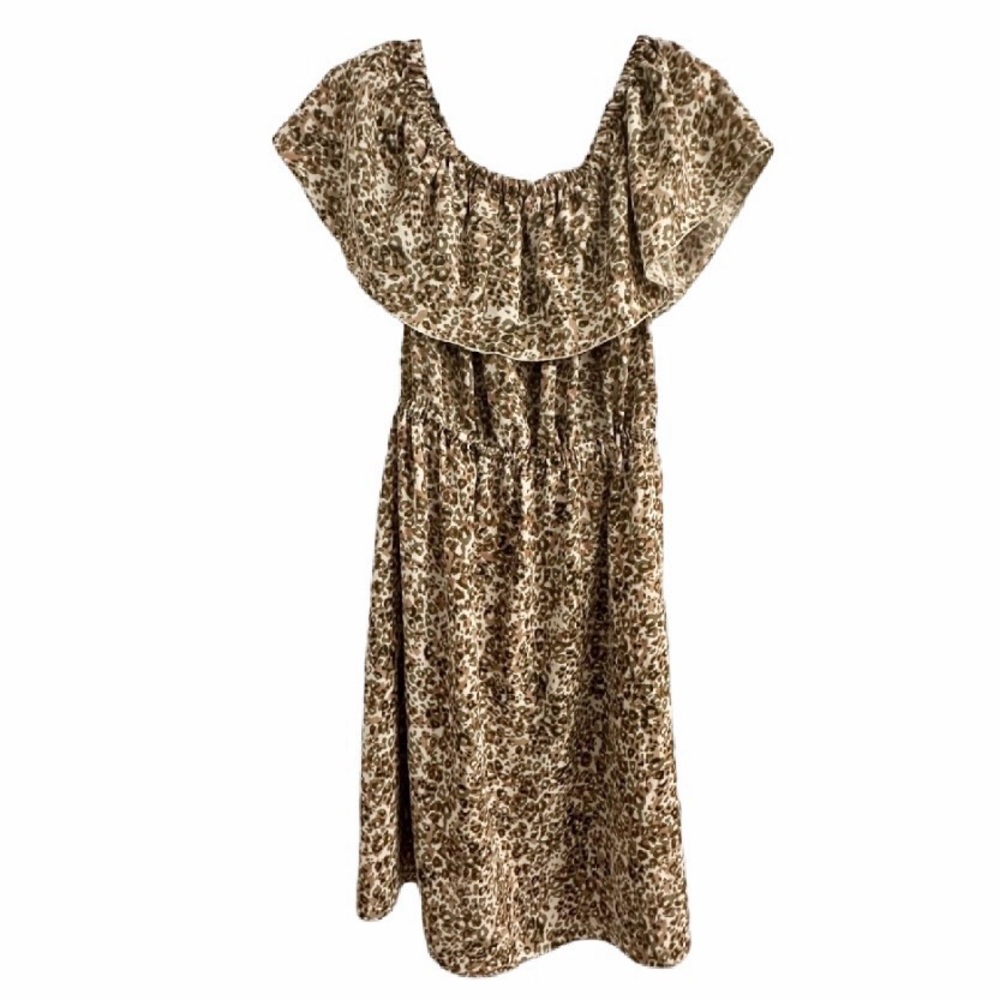 Wilfred Leopard Hosta Off-Shoulder Dress